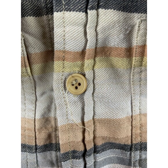 Earthbound Trading Co Mens Medium Long Sleeve Button Up Striped Distressed - Picture 4 of 13